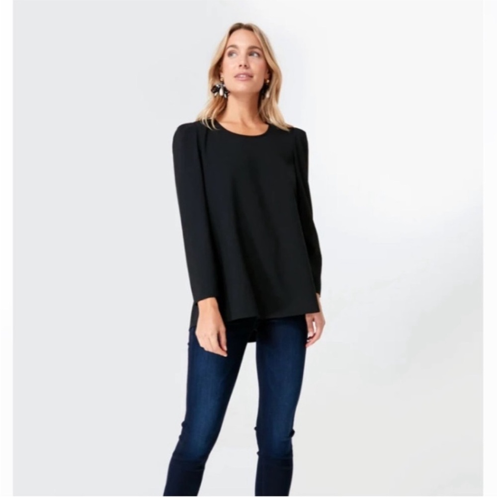 Pomander Place by Tuckernuck Black Bedford Top Size L Career Blouse NWT